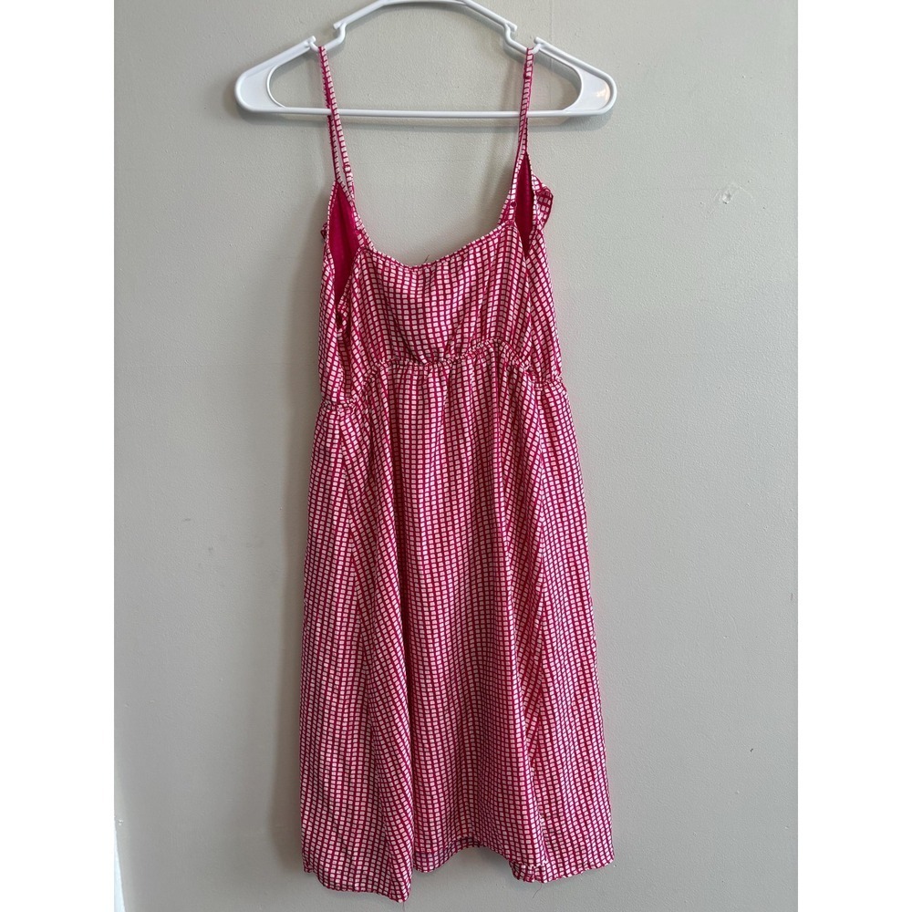 Y2K Gingham Pink & White Romantic Strapless Midi V-Neck Silk Dress - Small - Picture 6 of 10